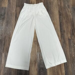 Zara‎ TRF Wide Leg High Rise White Womens Pants Size 5 Lightweight Summer